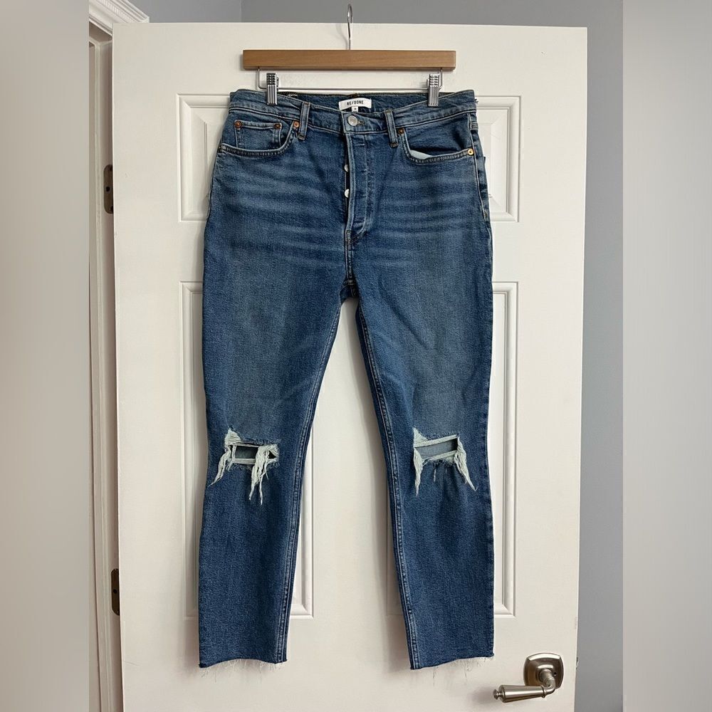 RE/DONE 90s High-Rise Ankle Crop Jeans NWT Size 30